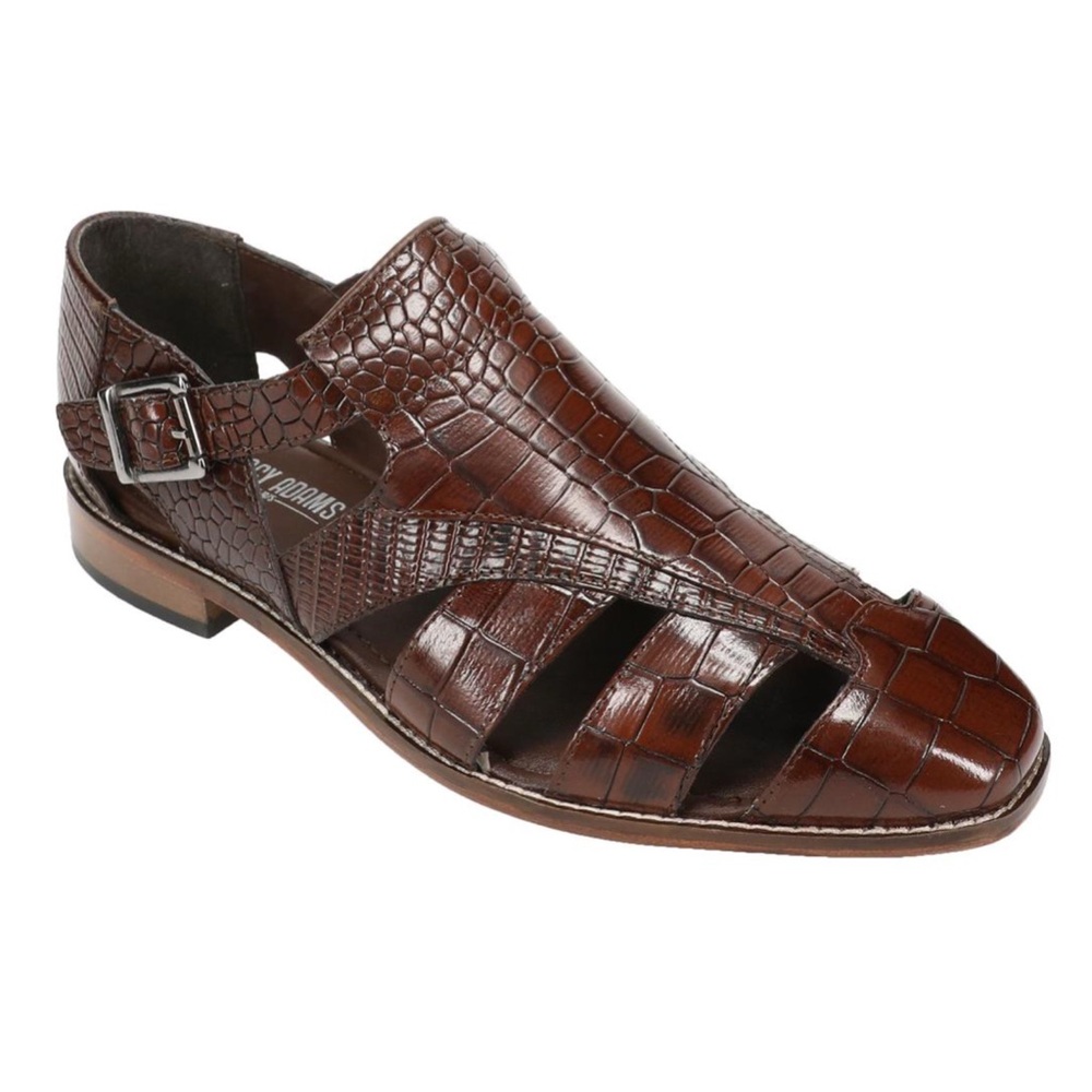 STACY ADAMS • Cognac Calandro Sandals Shoes Includes Box